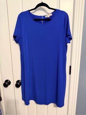 Michael Kors Royal Blue Short Sleeve Shift Dress